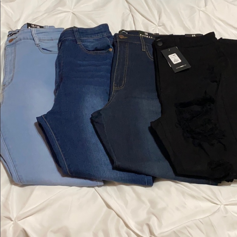 Fashion Nova Rainbow Shade Jeans